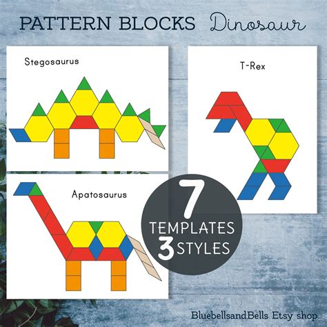 Dinosaur Pattern Block Template 1