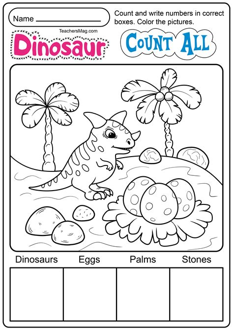 Dinosaur printable worksheets