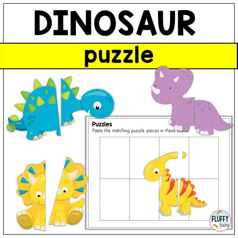 Dinosaur puzzle template