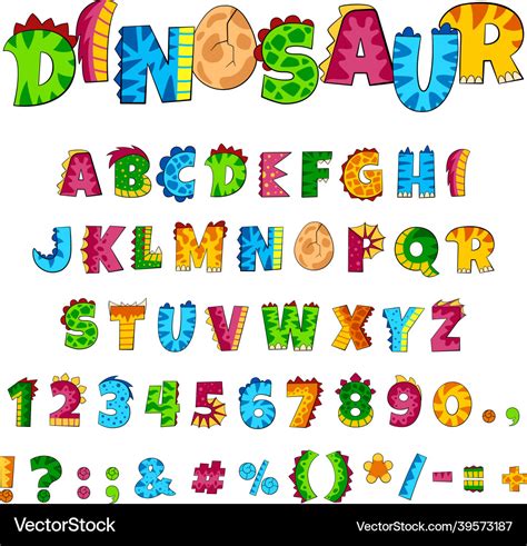 Dinosaur-Themed Alphabet Fonts