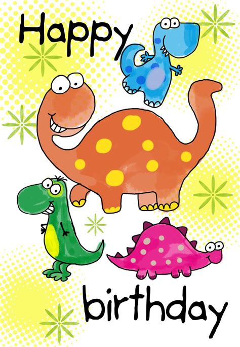 Dinosaur Themed Birthday Cards For Kids