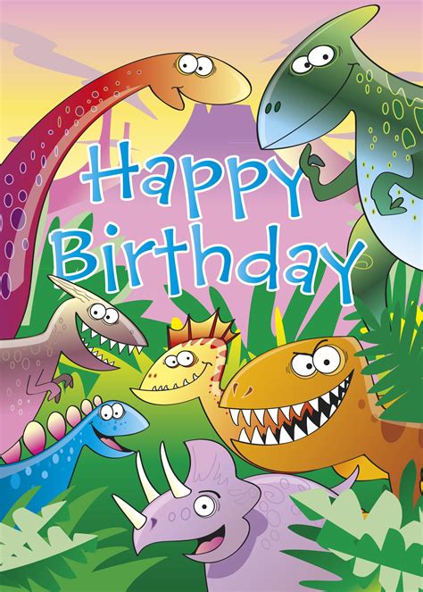 Dinosaur Themed Birthday Cards For Kids