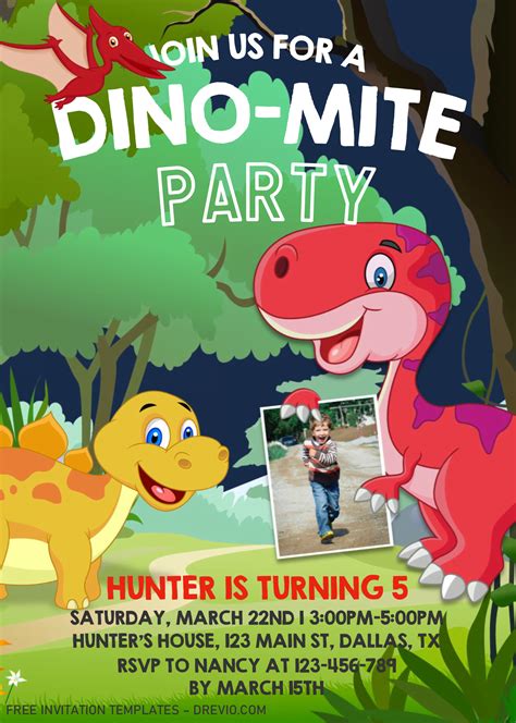 Dinosaur Themed Party Invitation