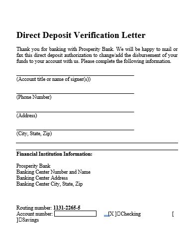 Direct Deposit Verification