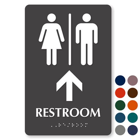 Directional restroom signs