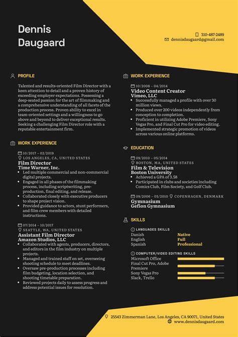 Director Resume Template