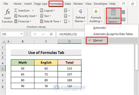 Disable AutoCalculate in Excel