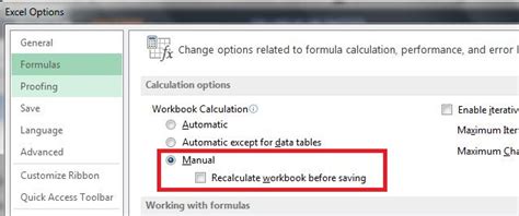 Disabling Automatic Calculations in Excel