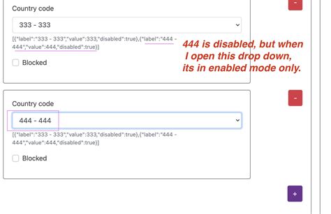 Disabling Array Fields