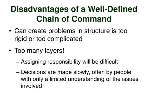 Disadvantages of Chain of Command