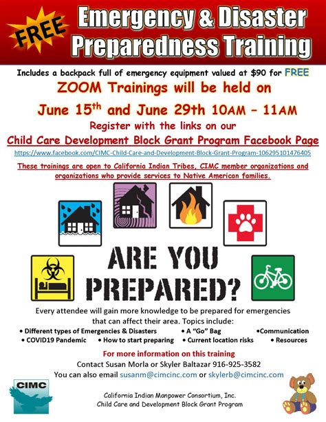 Disaster preparedness training for civilians