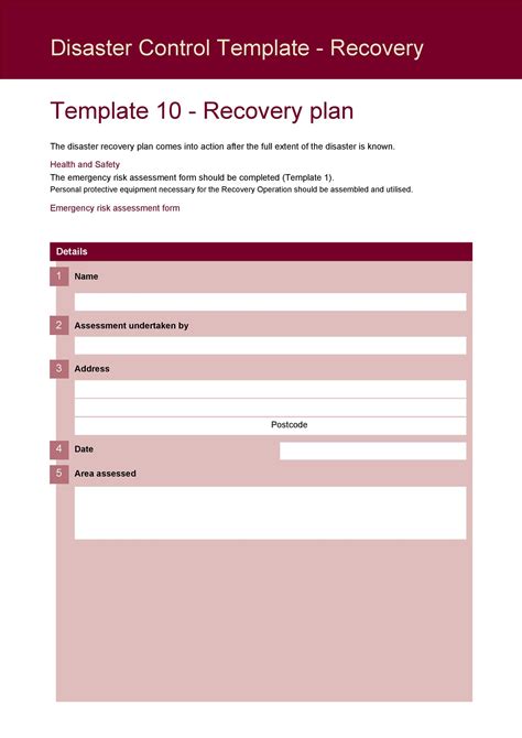 Disaster Recovery Plan Template 1