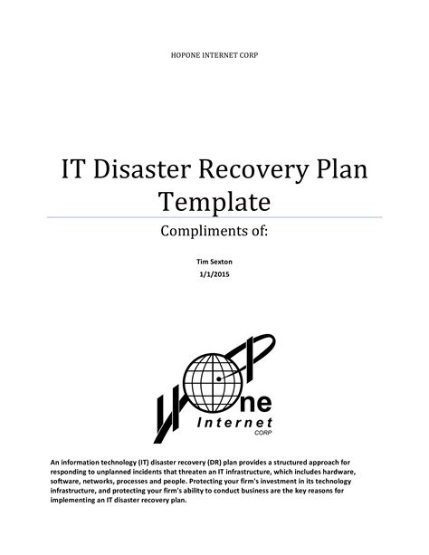 Disaster Recovery Plan Template 8