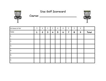 A custom disc golf scorecard template