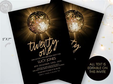 Disco Ball Invitation Templates Design