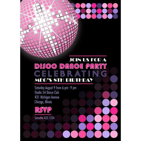 Disco Ball Invitation Templates PSD