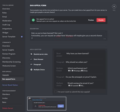 Example Discord mod application template