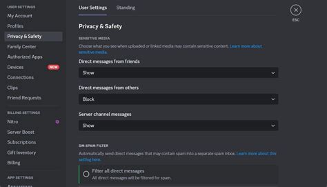 Discord Privacy Settings