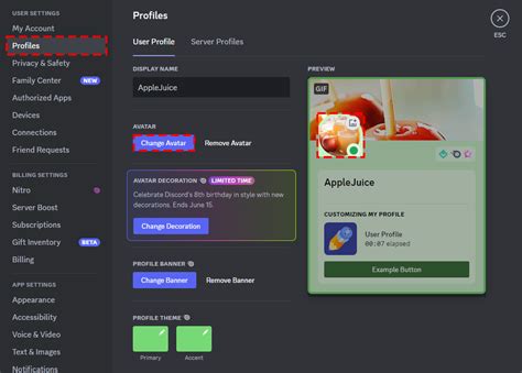 Discord Profile Style Example