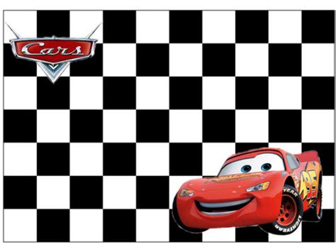 Disney Cars checkered flag invitation template