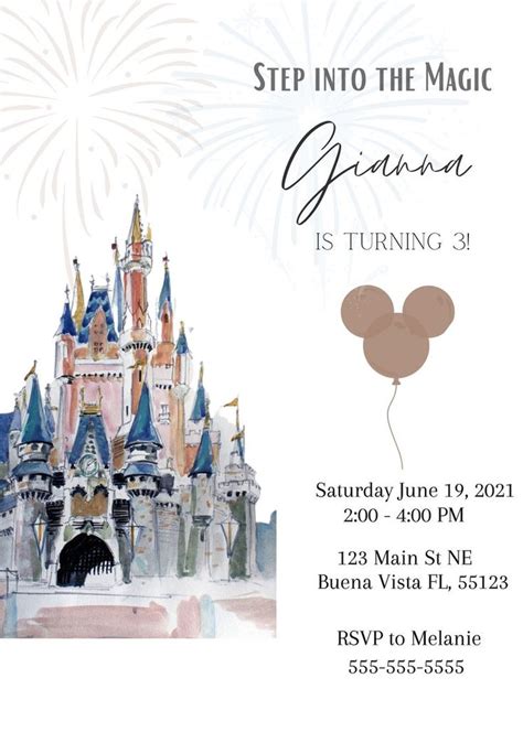 Disney Castle Invitation Template 2