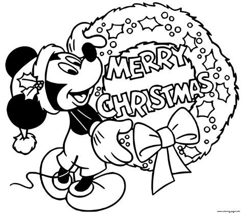 Mickey Mouse Christmas Coloring Page