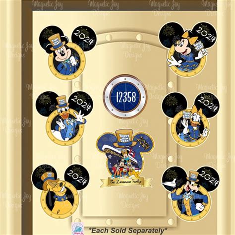 New Year's Eve Disney Cruise Door Magnet Template