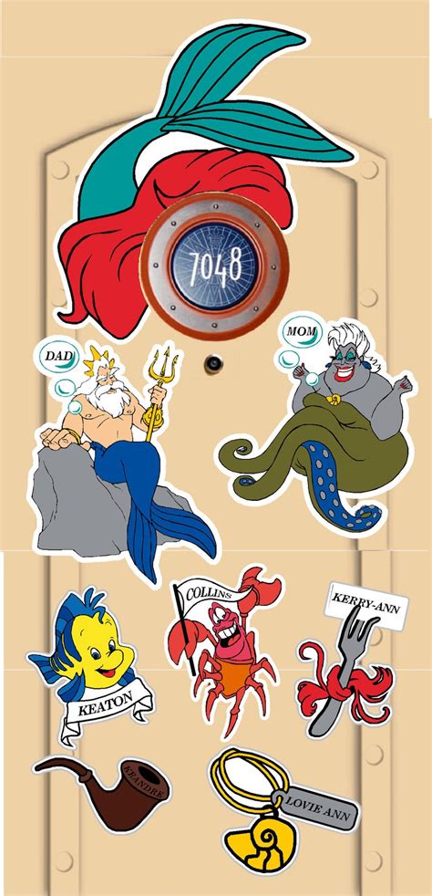 The Little Mermaid Disney Cruise Door Magnet Template