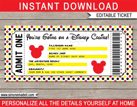 Disney cruise ticket printable 10