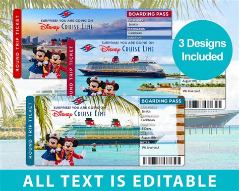 Disney cruise ticket printable 2