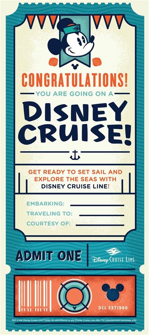 Disney cruise ticket printable example