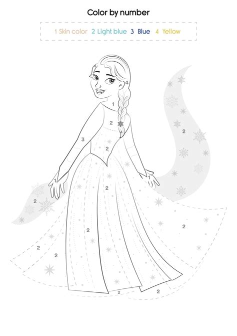 Disney Frozen Elsa Color by Number