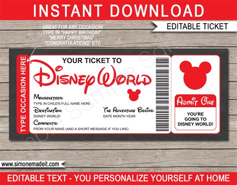 Disney gift card template 1