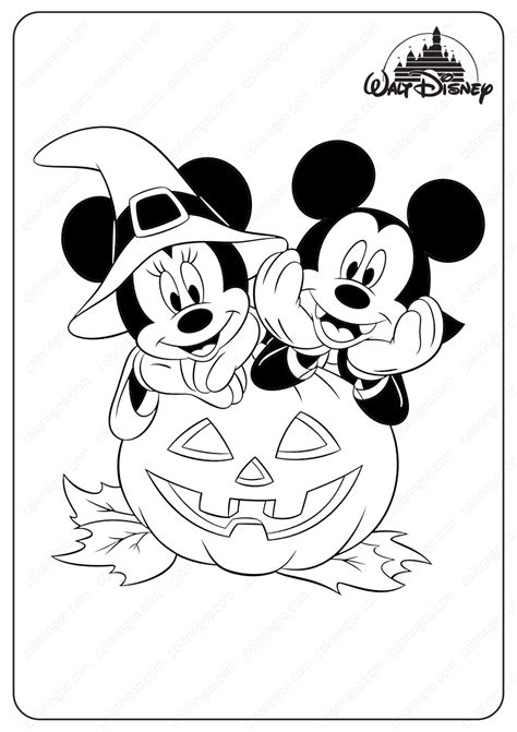 Minnie Mouse Witch Coloring Page