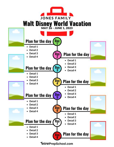 Disney Itinerary Template Example