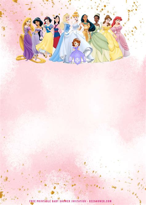 Disney Princess Baby Shower Invitation Templates