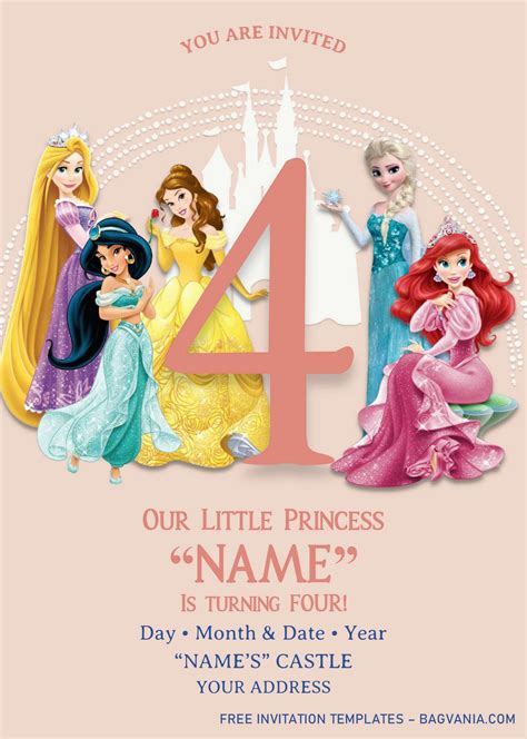 Disney Princess Birthday Invitation Template