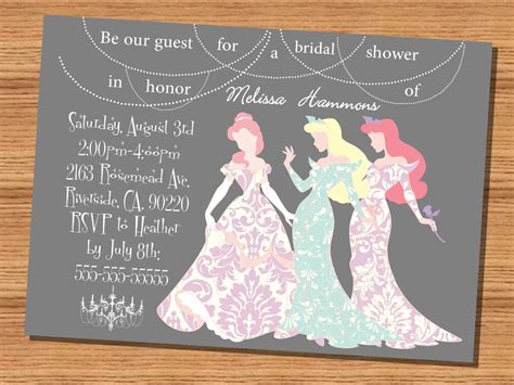 Disney Princess Bridal Shower Invitation Templates