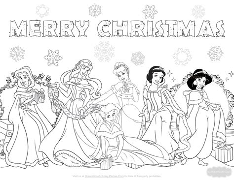 Disney Princess Christmas coloring pages