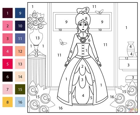 Disney Princess Color by Number Printable 10