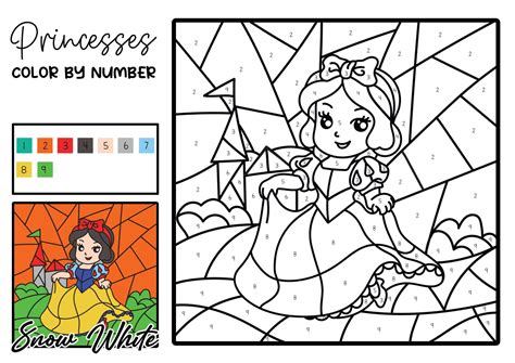 Disney Princess Color by Number Printable 7