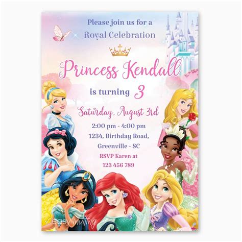 Disney Princess Party Invitations