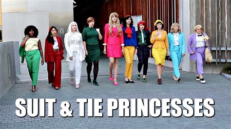 Disney princesses in suits