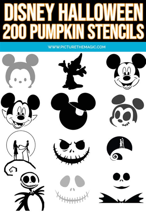 Disney Pumpkin Stencil Printables for a Magical Carving Experience