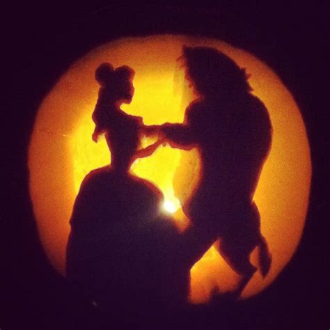 Belle and Beast Disney Pumpkin Stencil