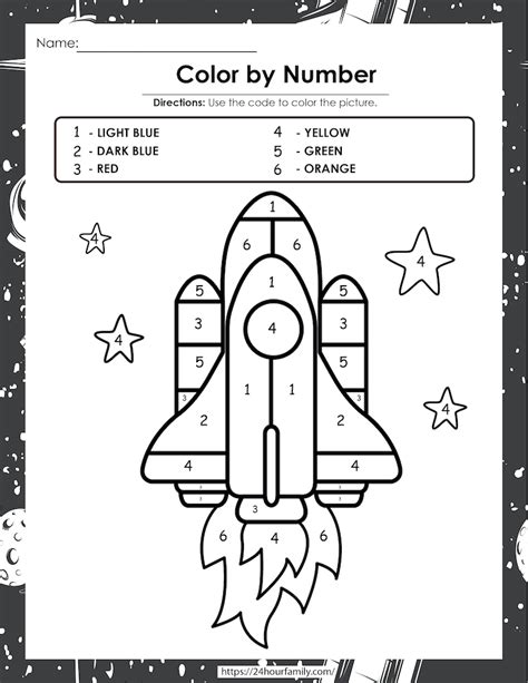 Disney Spaceships Color by Number