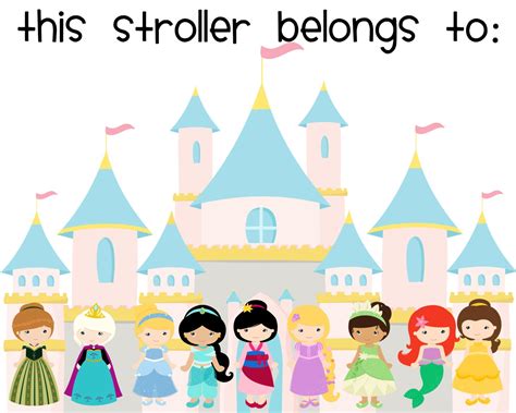 Disney Princess Stroller Tag Template