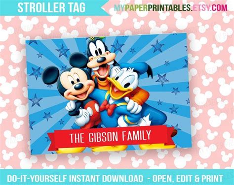 Minnie Mouse Disney Stroller Tag Template