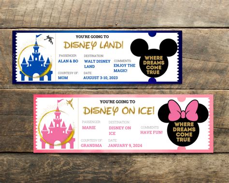 Disney Ticket Designs