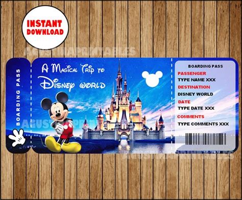 Disney Ticket Template Designs